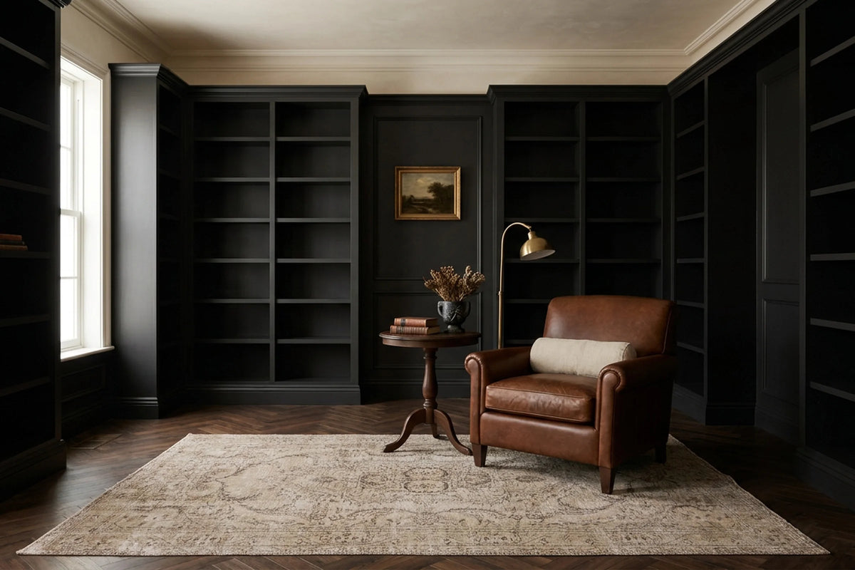 Beige Turkish rug in a styled room