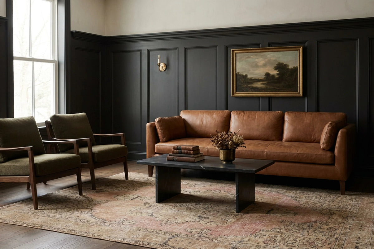 Beige Turkish rug in a styled room