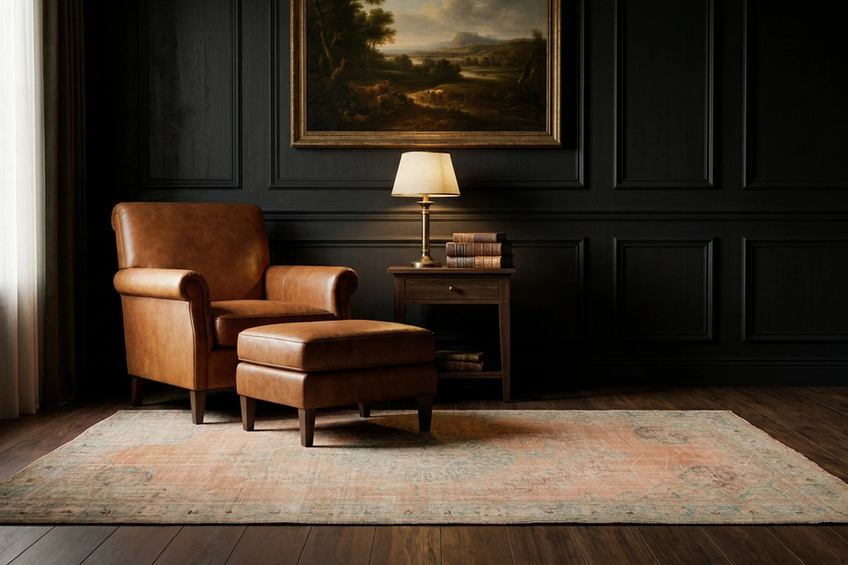 Beige Turkish rug in a styled room