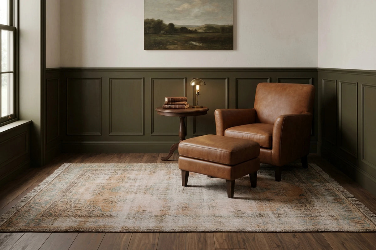 Beige Turkish rug in a snug