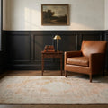 Beige Turkish rug in a home office