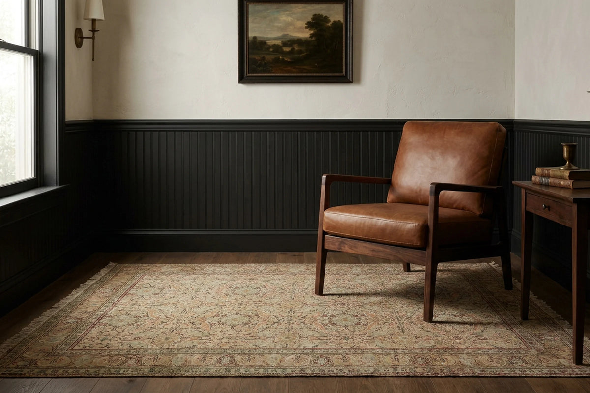 Beige Turkish rug in a snug