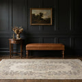 Beige Turkish rug in a styled room