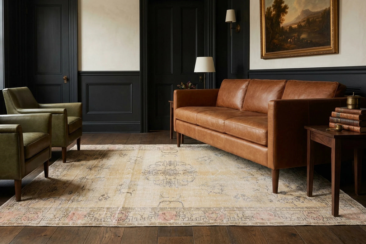 Beige Turkish rug in a kitchen