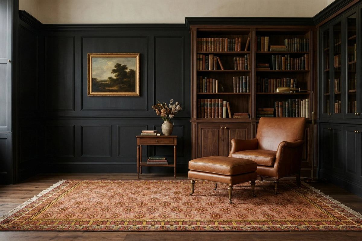 Beige Turkish rug in a landing