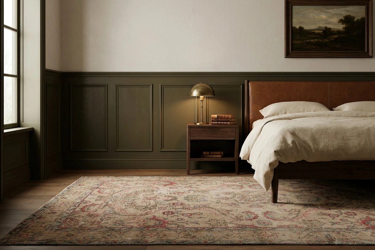 Beige Turkish rug in a styled room