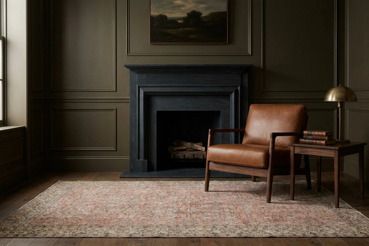 Beige Turkish rug in a styled room