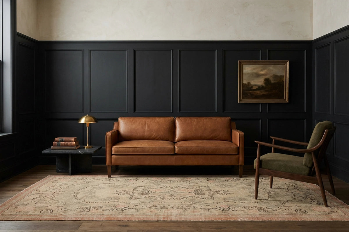 Beige Turkish rug in a styled room