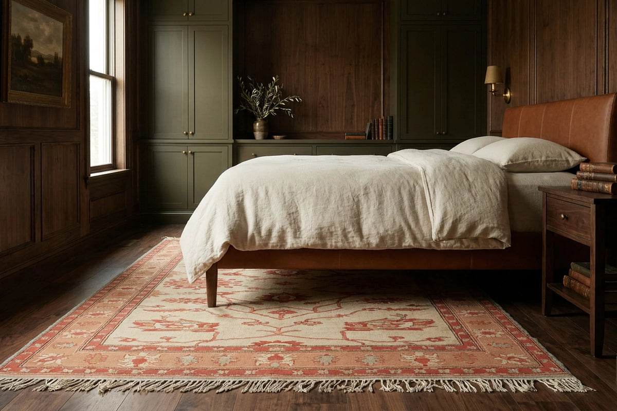 Beige Turkish rug in a styled room