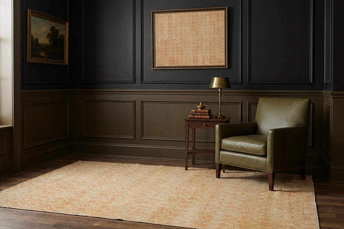 Beige Turkish rug in a styled room