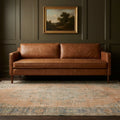 Beige Turkish rug in a den