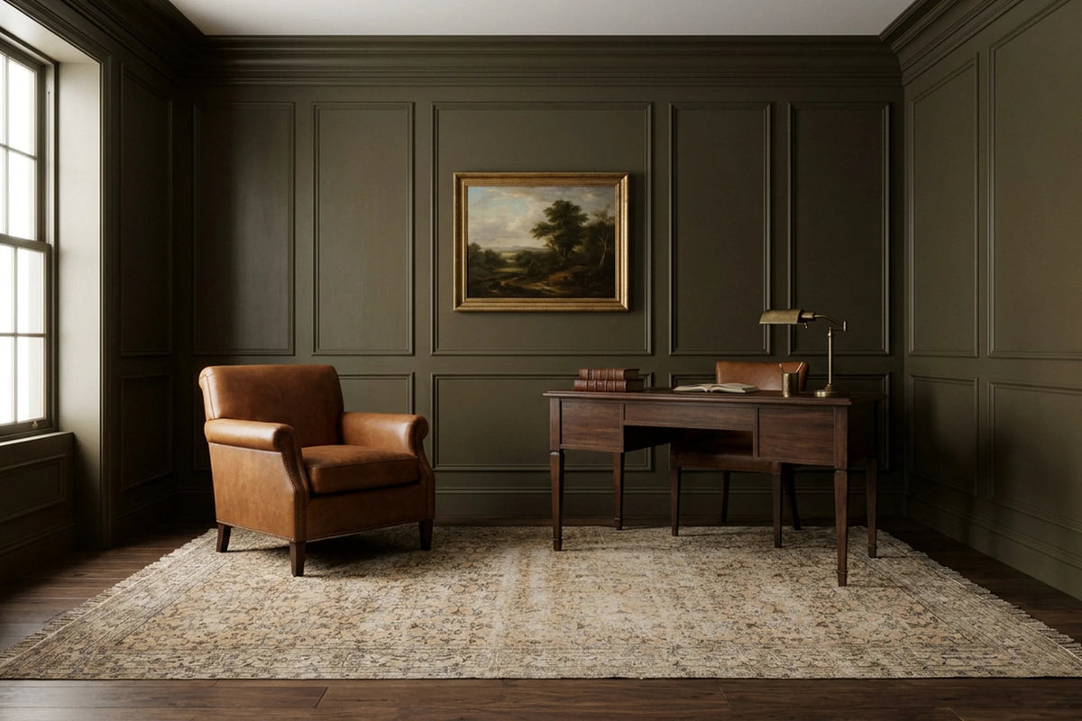 Beige Turkish rug in a styled room