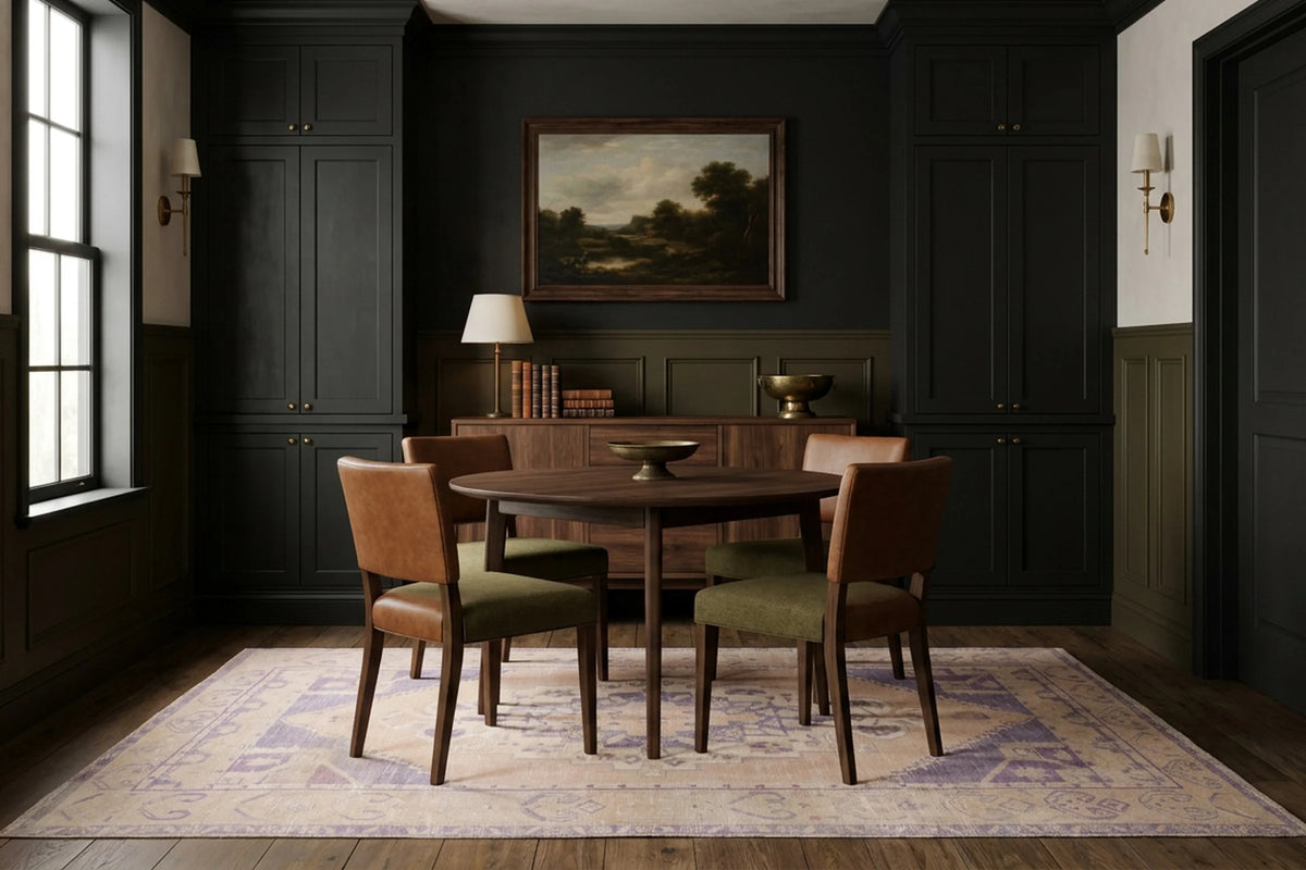 Beige Turkish rug in a styled room