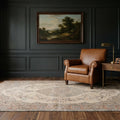 Beige Turkish rug in a styled room