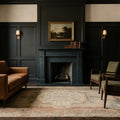 Beige Turkish rug in a styled room