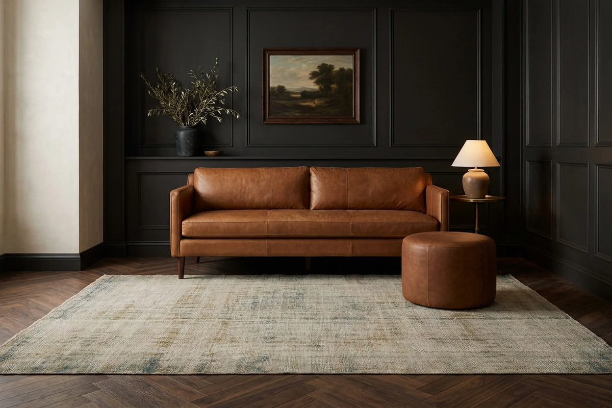 Beige Turkish rug in a styled room