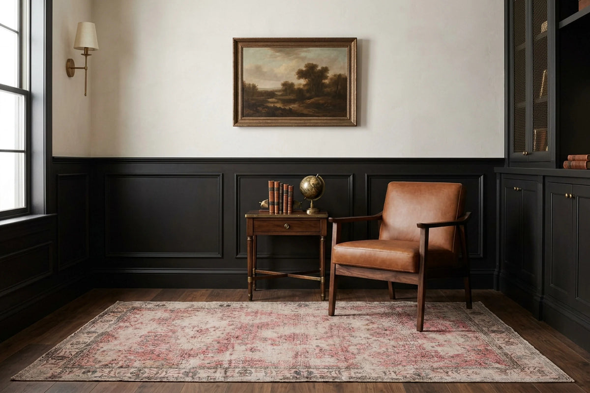 Beige Turkish rug in a styled room