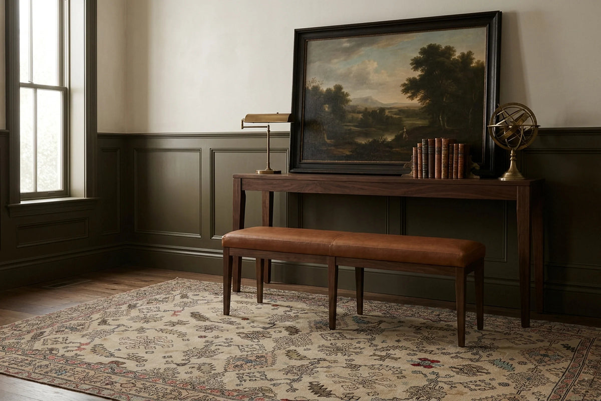 Beige Turkish rug in a styled room