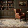 Beige Turkish rug in a study