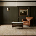 Beige Turkish rug in a library