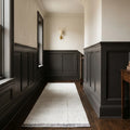 Black Shaggy Wool runner rug in a landing