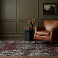 Black Turkish rug in a library