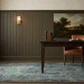 Black Turkish rug in a study