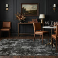 Black Turkish rug in a styled room