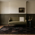 Black Turkish rug in a styled room