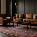 Blue Persian rug in a styled room
