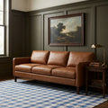 Checkered Flatweave area rug in a living room