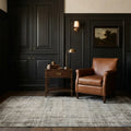 Blue Turkish rug in a styled room