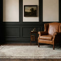 Blue Turkish rug in a styled room