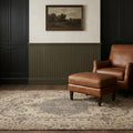 Blue Turkish rug in a styled room