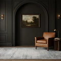 Blue Turkish rug in a styled room