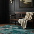 Blue Turkish rug in a styled room