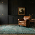 Blue Turkish rug in a styled room