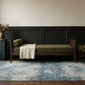Blue Turkish rug in a styled room
