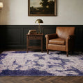 Blue Turkish rug in a styled room