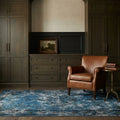 Blue Turkish rug in a styled room