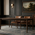 Blue Turkish rug in a dining room