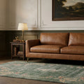 Blue Turkish rug in a styled room