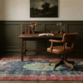 Blue Turkish rug in a styled room