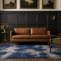 Blue Turkish rug in a styled room