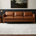 Brown Shaggy Wool area rug in a living room