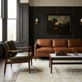 Brown High Pile area rug in a living room