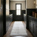 Brown Shaggy Wool runner rug in a hallway