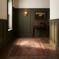 Brown Turkish rug in a styled room