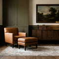 Brown Turkish rug in a styled room