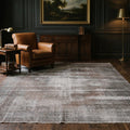 Brown Turkish rug in a styled room